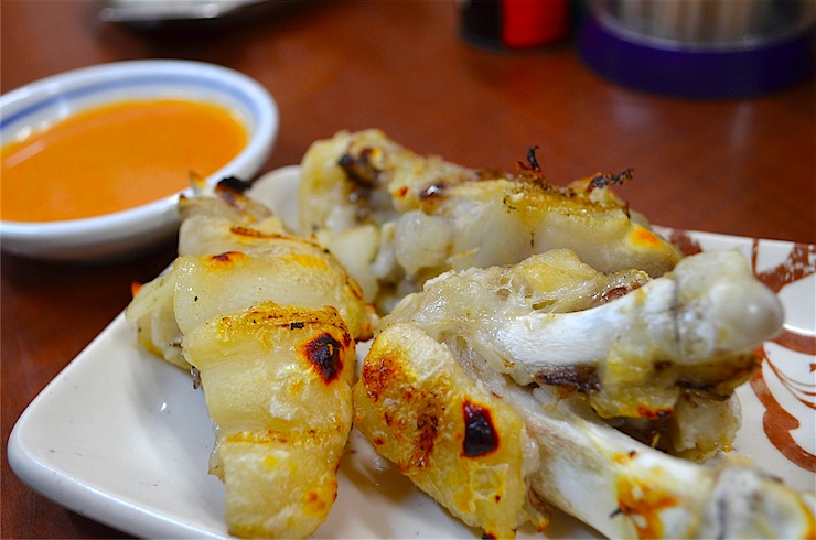 Broiled pigs feet at Motsuyaki Ban Yutenji, Meguro, Tokyo – Original Lemon Sour Originators Birthplace