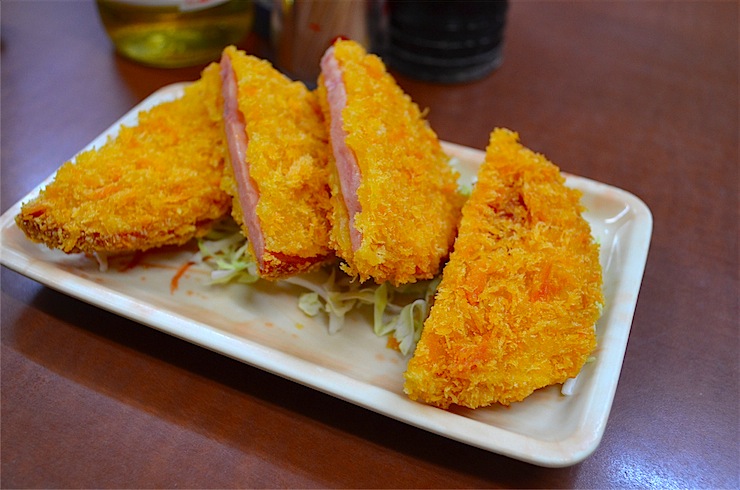 SPAM cutlet at Motsuyaki Ban Yutenji, Meguro, Tokyo – Original Lemon Sour cocktail origin originators birthplace