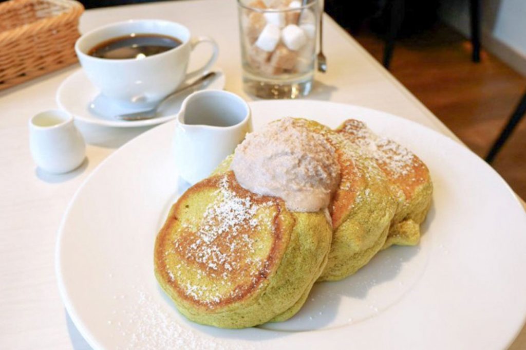 kyoto pancake house a happy pancake serve green tea flavoured dishes. A Perfect matcha dessert kyoto