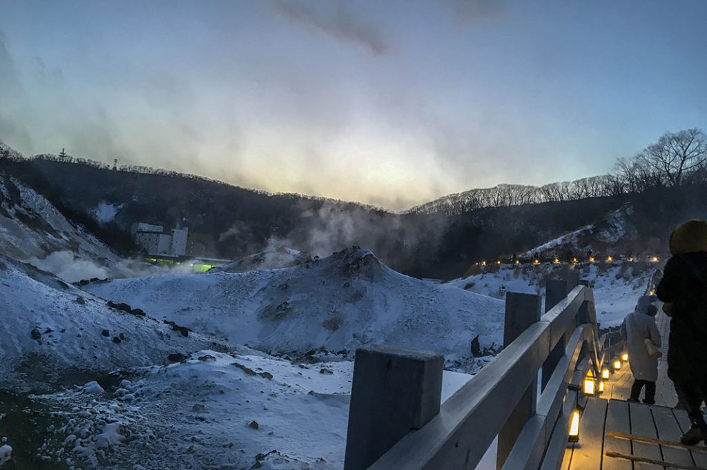 Sunset at Hokkaido's Jigokudani