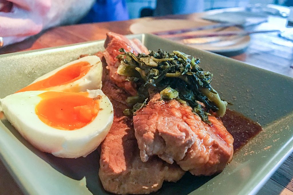 The pork belly with egg and pickled takana mustard greens was the absolute winner.