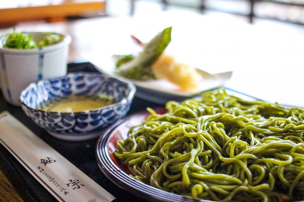 Uji Green Tea Soba Aiso Cha Soba Zaru Soba Matcha Kyoto