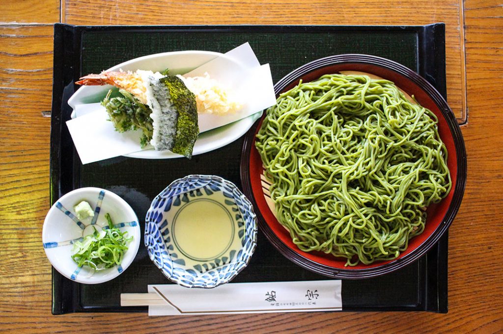 Uji Green Tea Soba Aiso Cha Soba Zaru Soba Matcha Kyoto