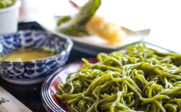 Cool Down With Green Tea Soba, Perched Over A Flowing River