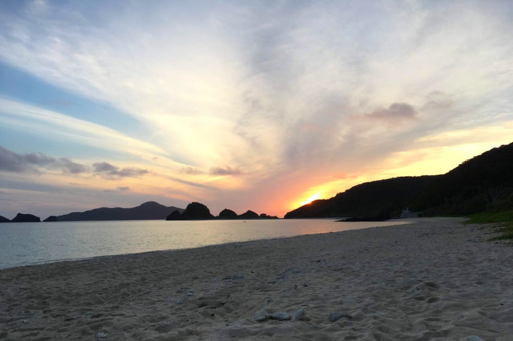 We stayed on the beach until the last shafts of sunlight disappeared behind the hills.