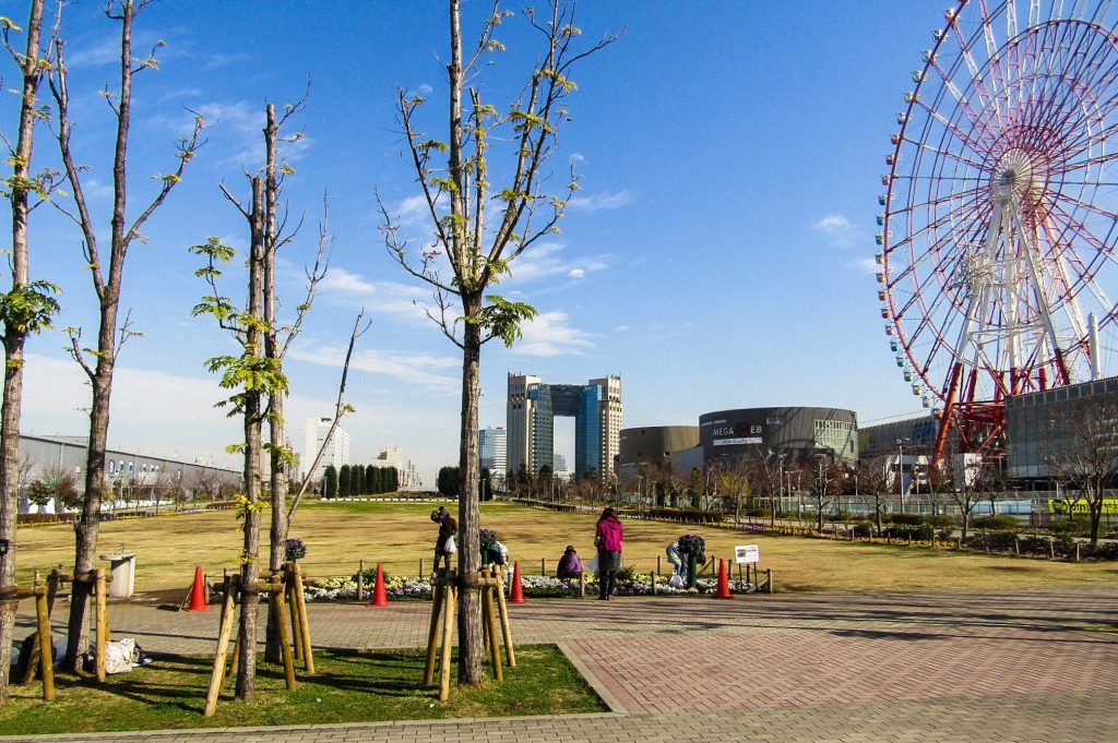 Cosmo Clock 21 stands high above Yokohama and Minato Mirai