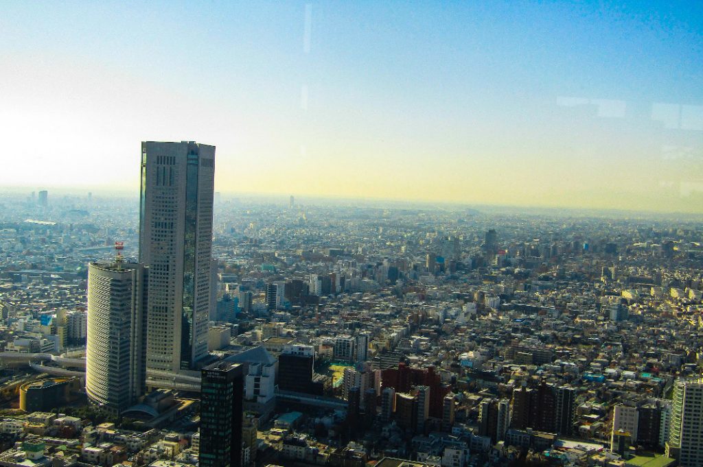 The view from the Tokyo Metropolitan Government Building is spectacular on all sides.