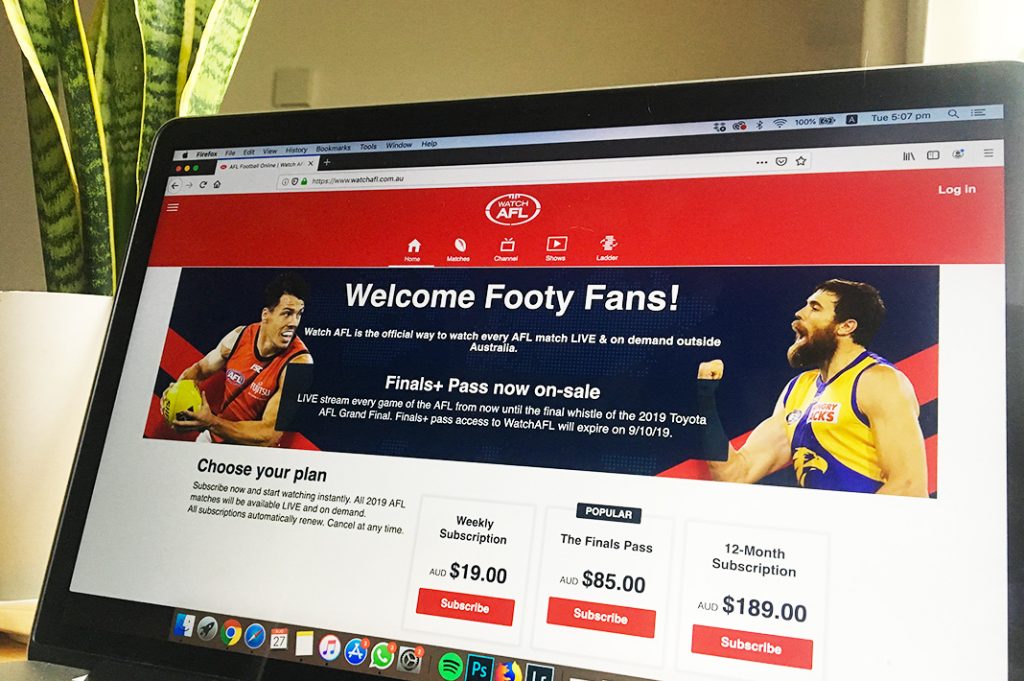 Watch afl online hot sale