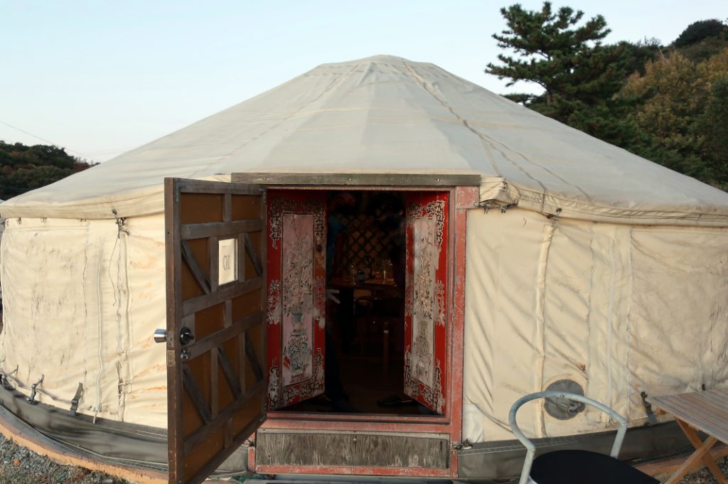 Outside the yurt