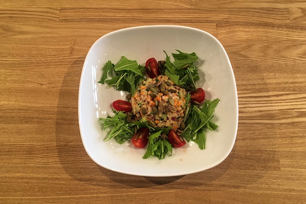 quinoa salad with farm fresh tomatoes at Crowley's California Kitchen