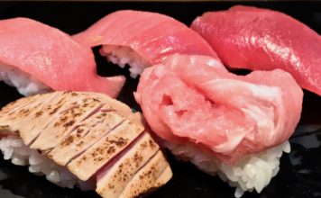 Hinatomaru: A Sushi Bar Making A Case for Tuna Head Sushi 5-piece tuna set at HInatomaru