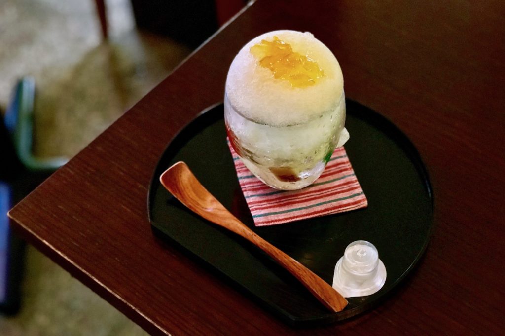 Yuzu kakigori at Miyoshi-ya in Narita