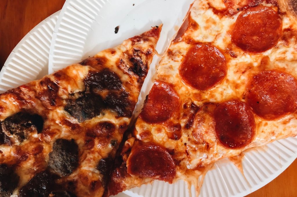 Meatball and pepperoni slices