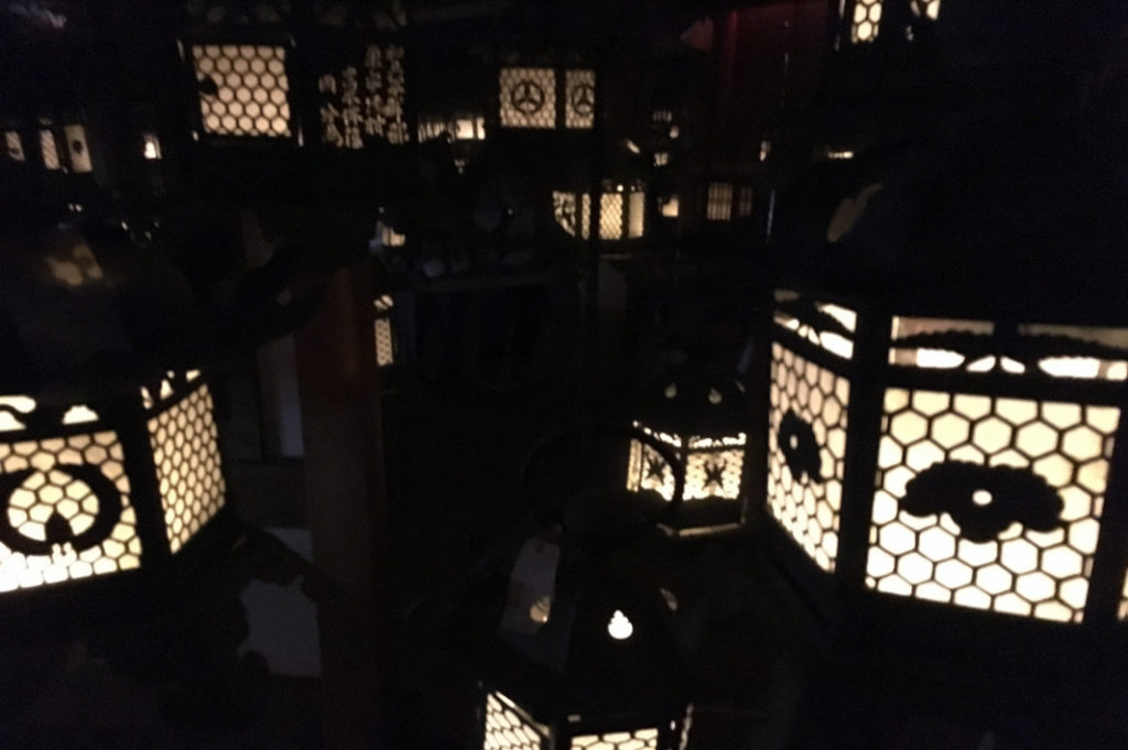 Inside Fujinami-no-ya Hall  at Kasuga Taisha Shrine.