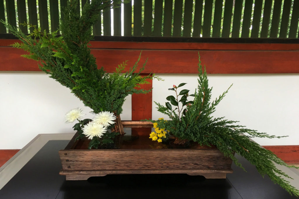 Check Todai-ji Temple's grounds for seasonal displays like this flower arranging (ikebana) display