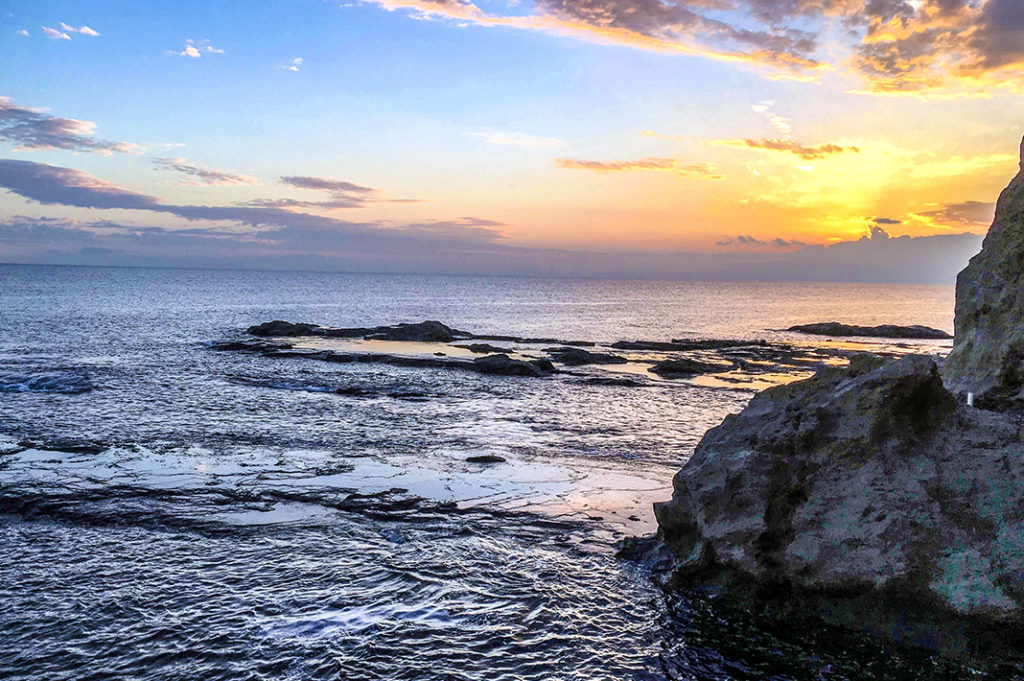 Spectacular sea views line the path to the Iwaya caves.