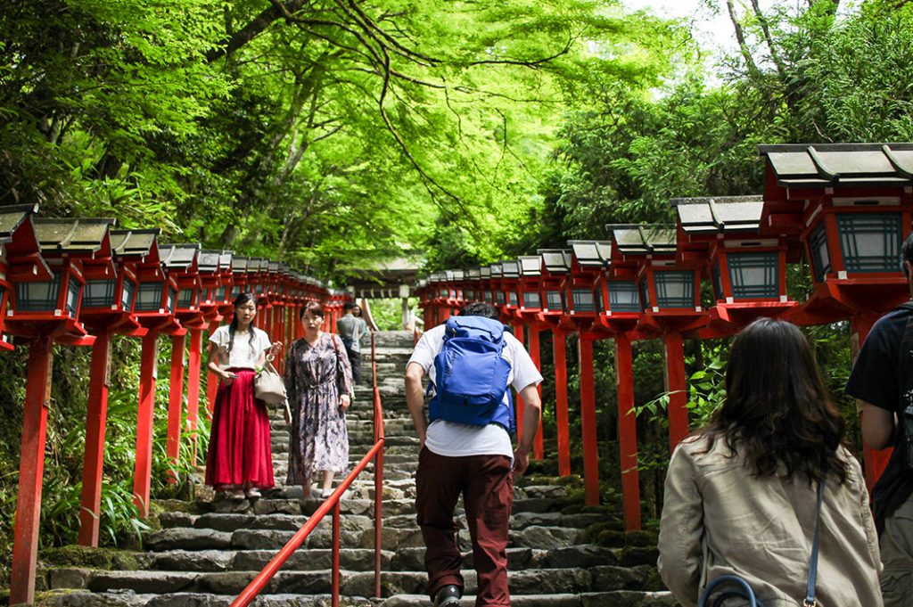 The famous lantern path at Kifune Shrine, Kibune, Kyoto