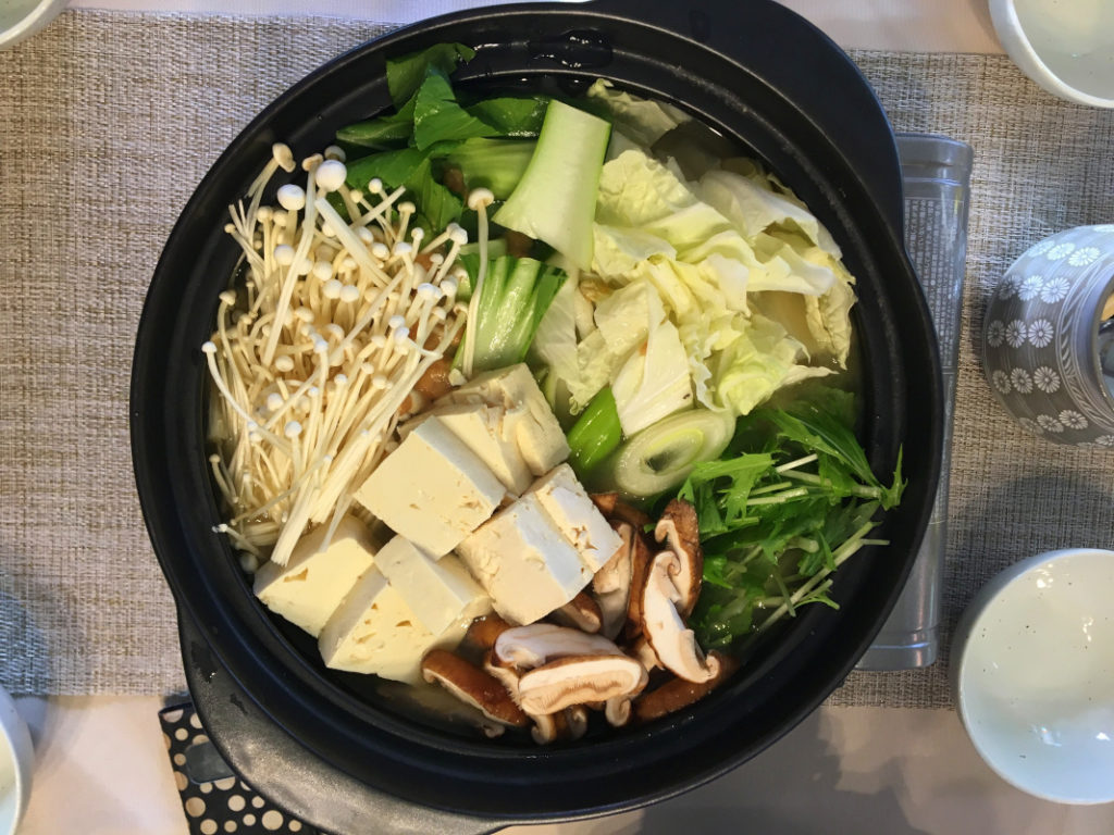 Tuck into a hot bowl of Sukiyaki, Japanese hot pot