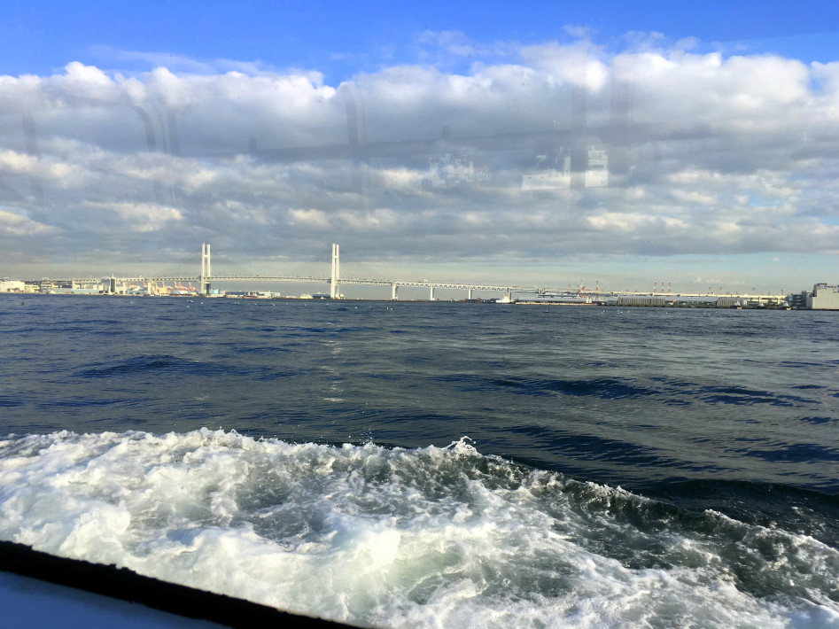 Passing through Tokyo Bay en route to Osanbashi Pier and the Yokohama International Passenger Terminal.