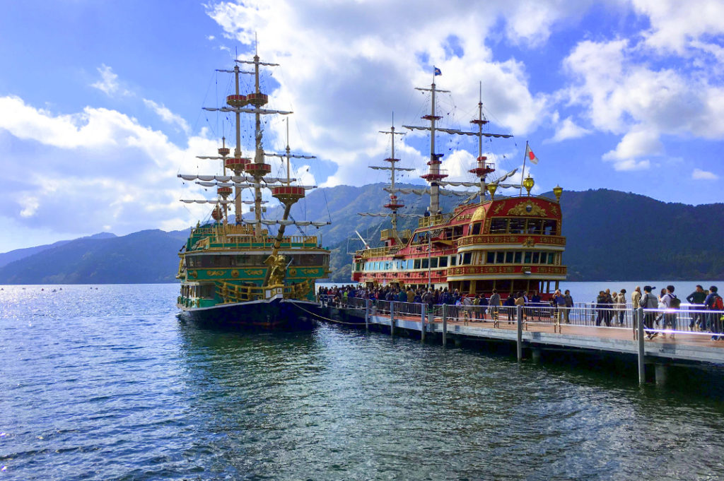 Lake Ashinoko is home to Hakone's pirate ships, courtesy of the Hakone Sightseeing Cruise