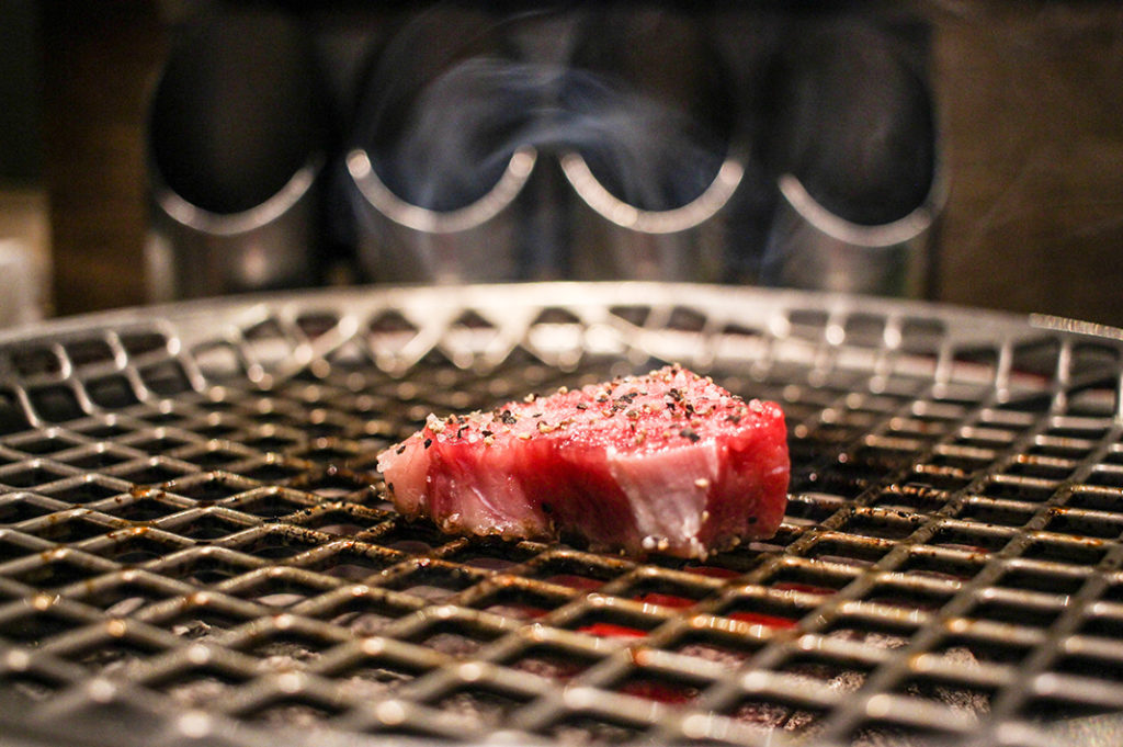 Pontocho yakiniku joint Hiro Beef serves up juicy wagyu cuts over charcoal. 