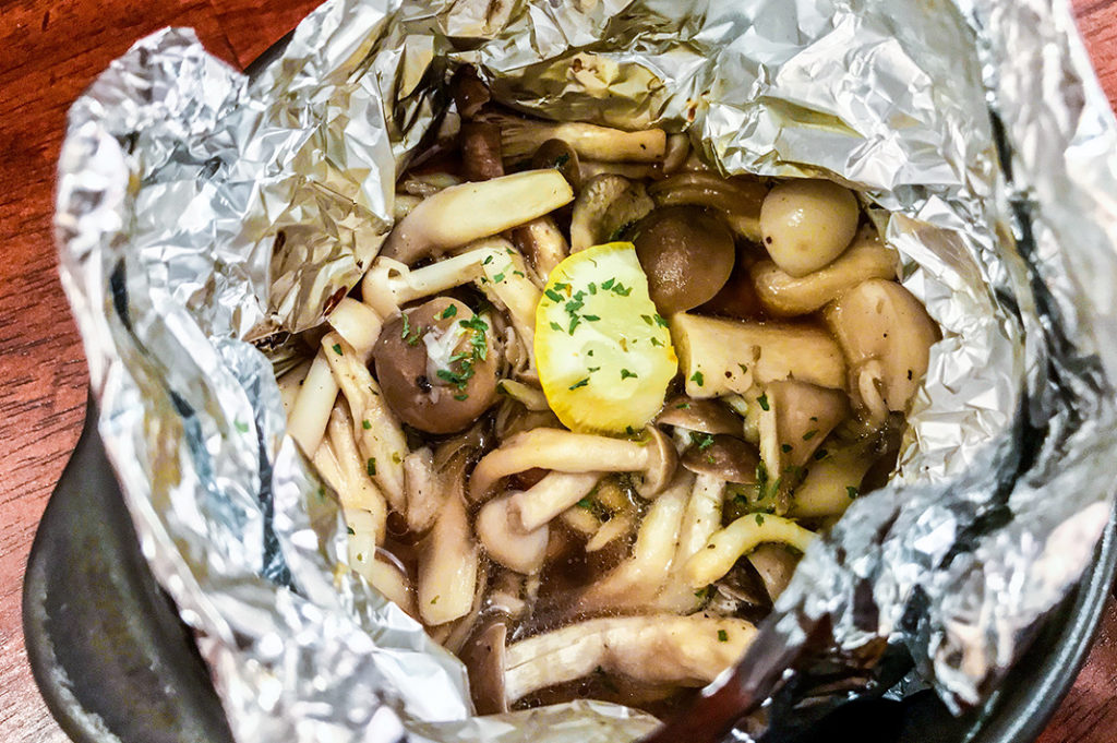 Mushrooms in foil at Suiba