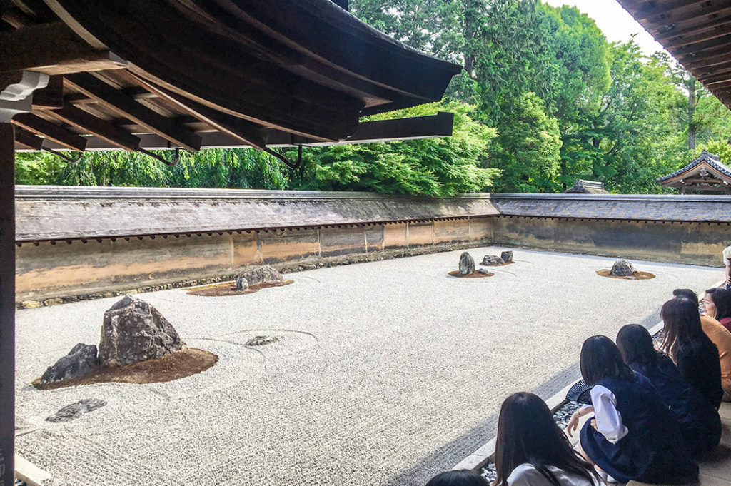 The famous and mysterious Rock Garden of UNESCO listed Ryoanji Temple