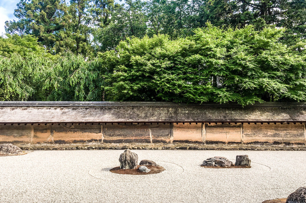 The famous and mysterious Rock Garden of UNESCO listed Ryoanji Temple