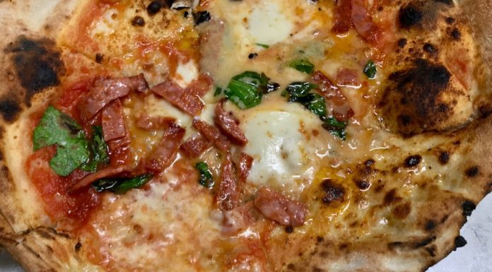 Stupendous Wood-Fired Pizza at da ISA in Nakameguro Close-up of da ISA pizza