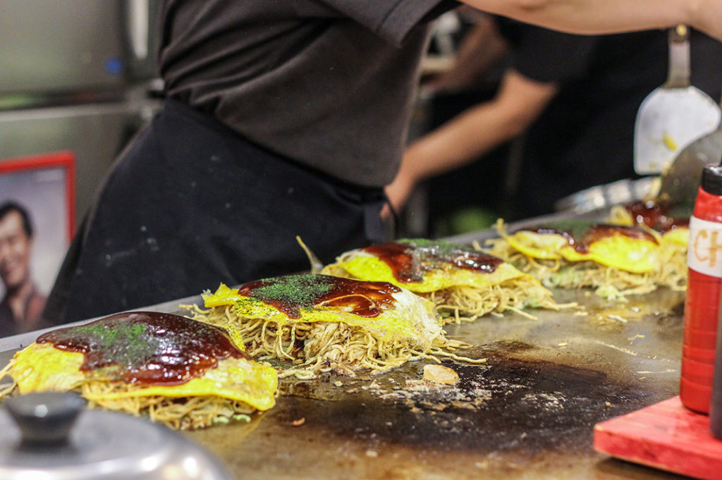 Okonomimura is the place to go for Hiroshima style okonomiyaki in Hiroshima