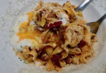 Superb Slurps at street pasta company adding an egg to your pasta