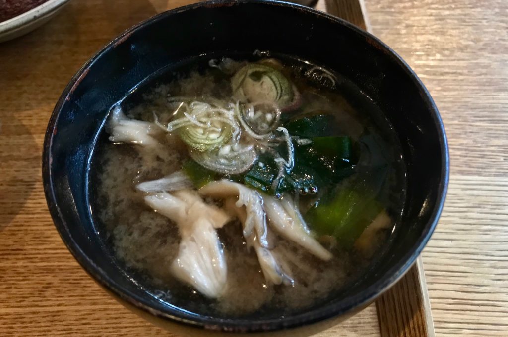 Earthy miso soup––all vegan!