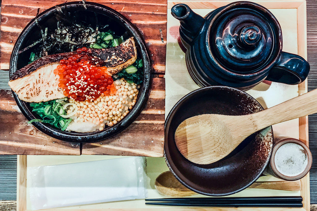 Salmon and roe ochazuke