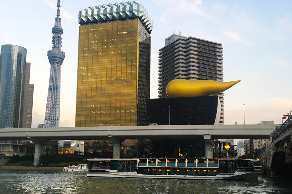 tokyo water bus in asakusa, sumida river