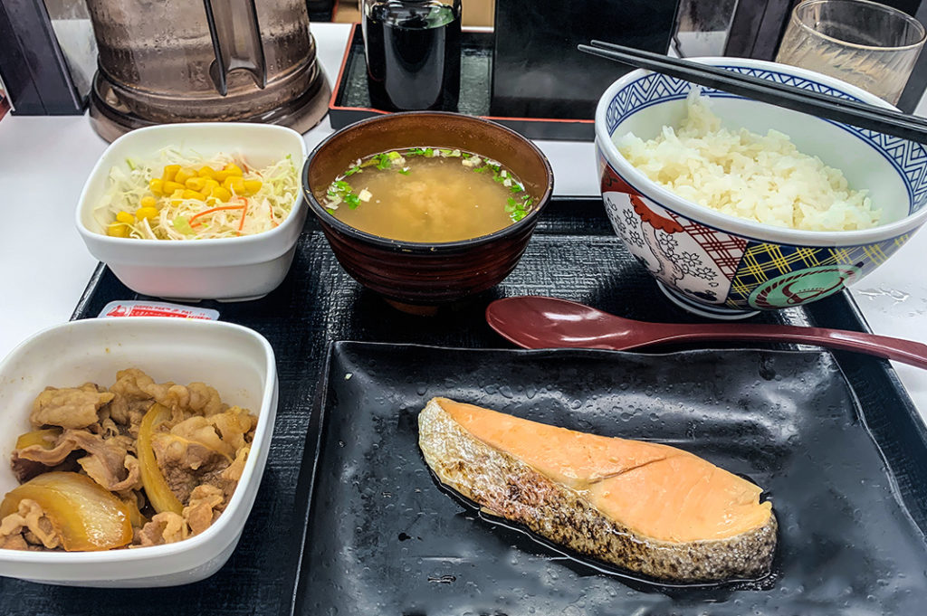 Japanese Breakfast in Tokyo: Yoshinoya
