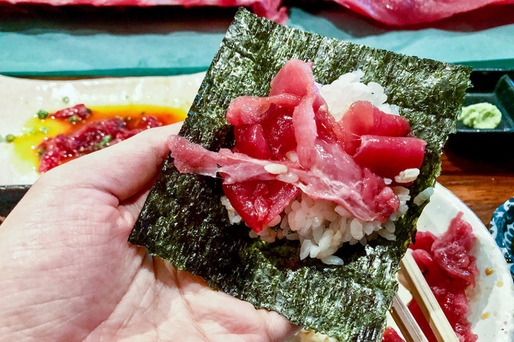 Tuna (maguro) hand roll!