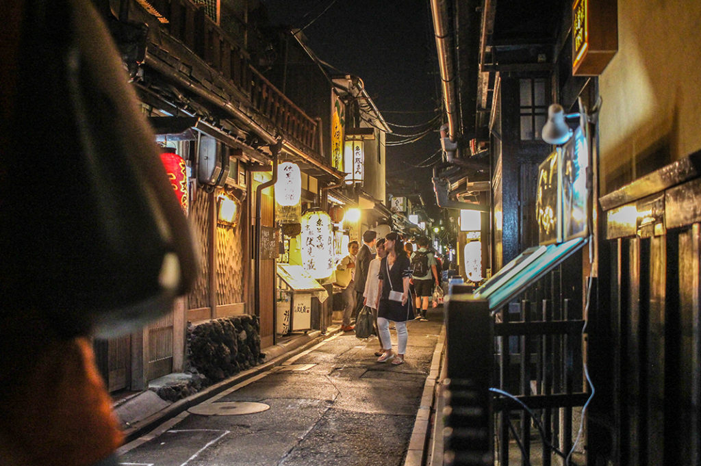 Things to do at night in Kyoto:  walking through Pontocho