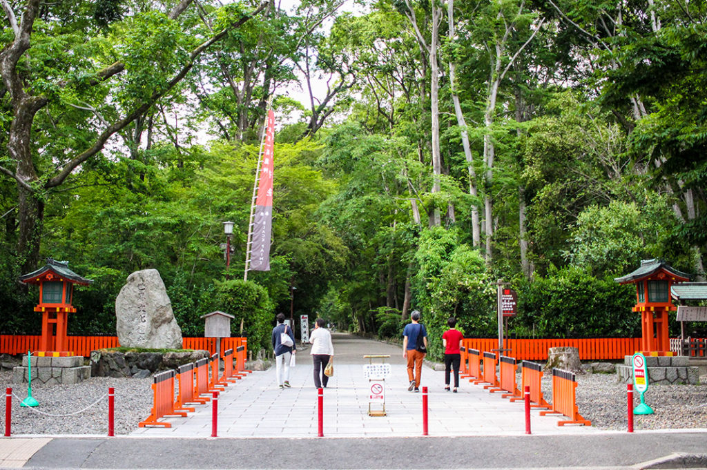Walking to Shimogamo Shrine, one of the oldest shrines in Kyoto 