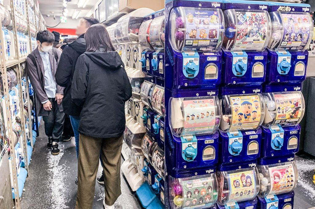 Gachapon (or gashapon) are a great cheap souvenir from Japan. Head to the Akihabara Gachapon Hall to choose from around 500 machines. 