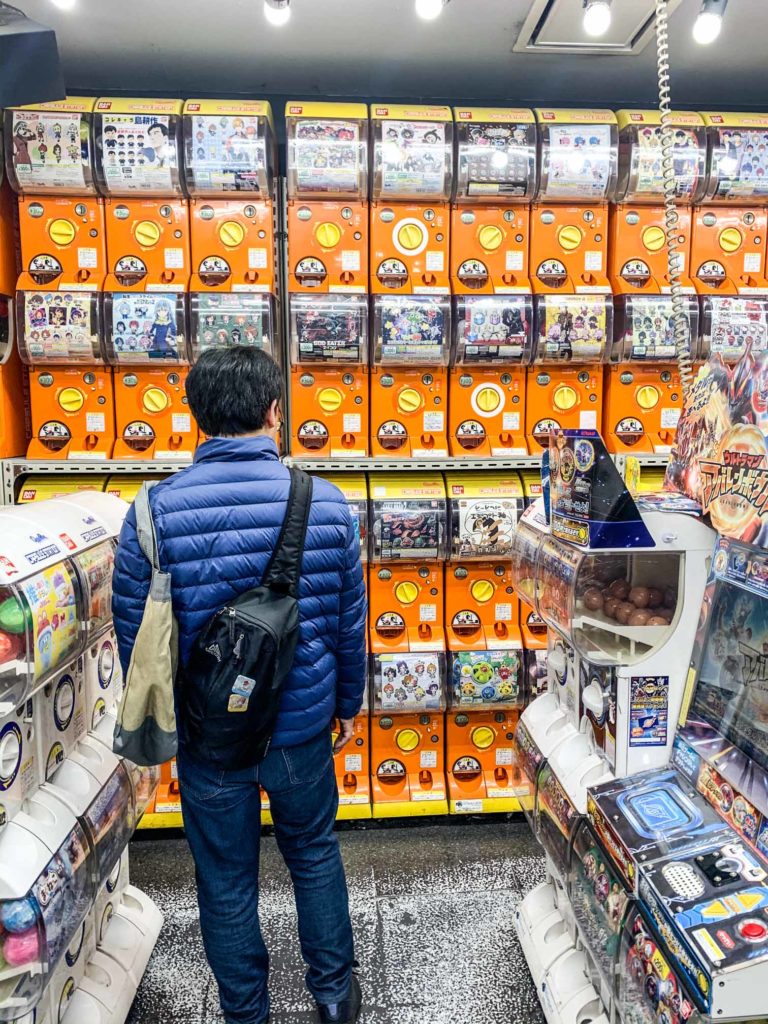 Gachapon (or gashapon) are a great cheap souvenir from Japan. Head to the Akihabara Gachapon Hall to choose from around 500 machines. 