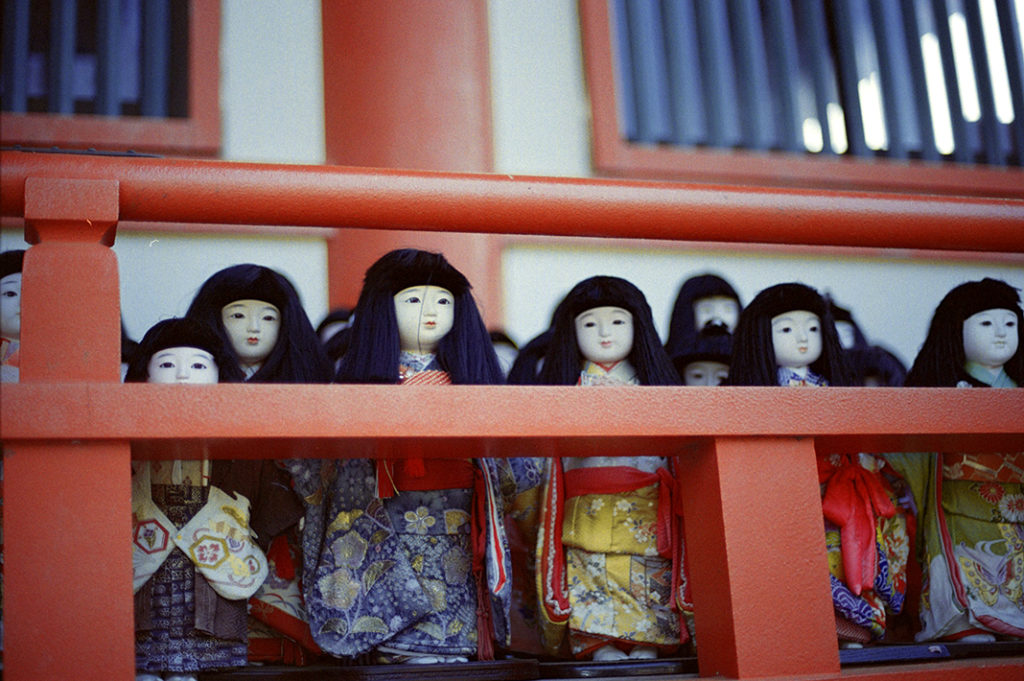 Dolls are a regular fixture of Japanese life. These dolls depict young girls and are used during the annual Hina Matsuri.