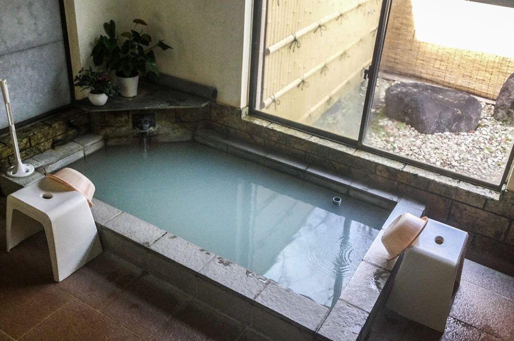 Indoor onsen at Fuji Hakone Guest House