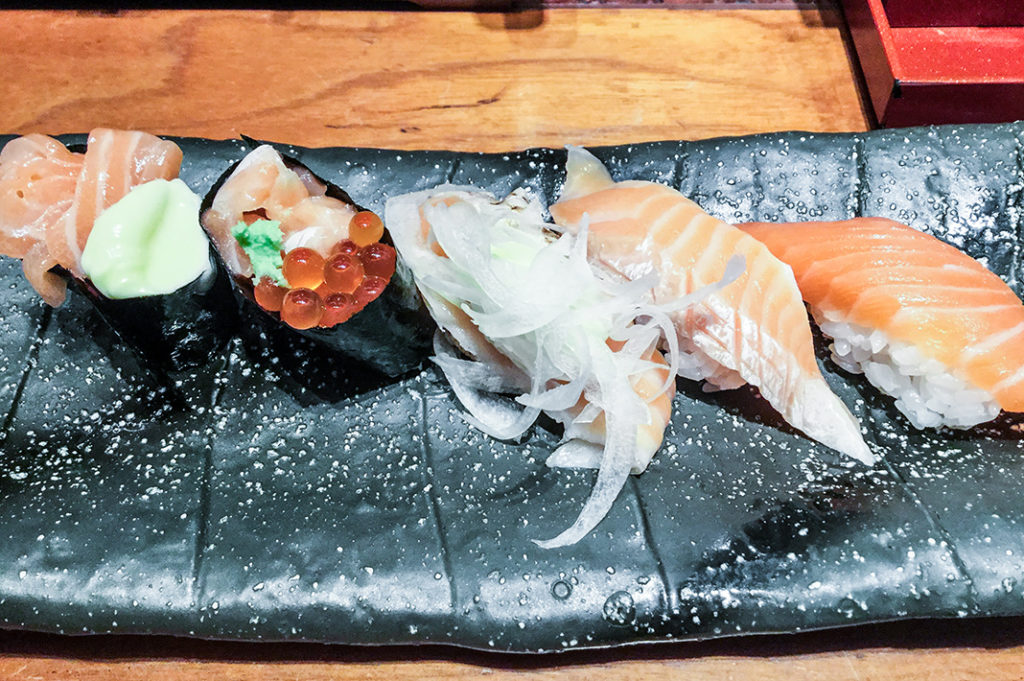 All Salmon 5 Ways platter at Mori Mori Sushi