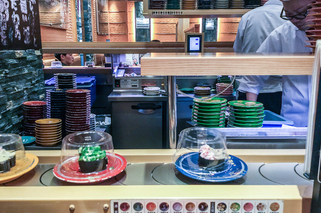 Conveyor belt sushi at Mori Mori Sushi