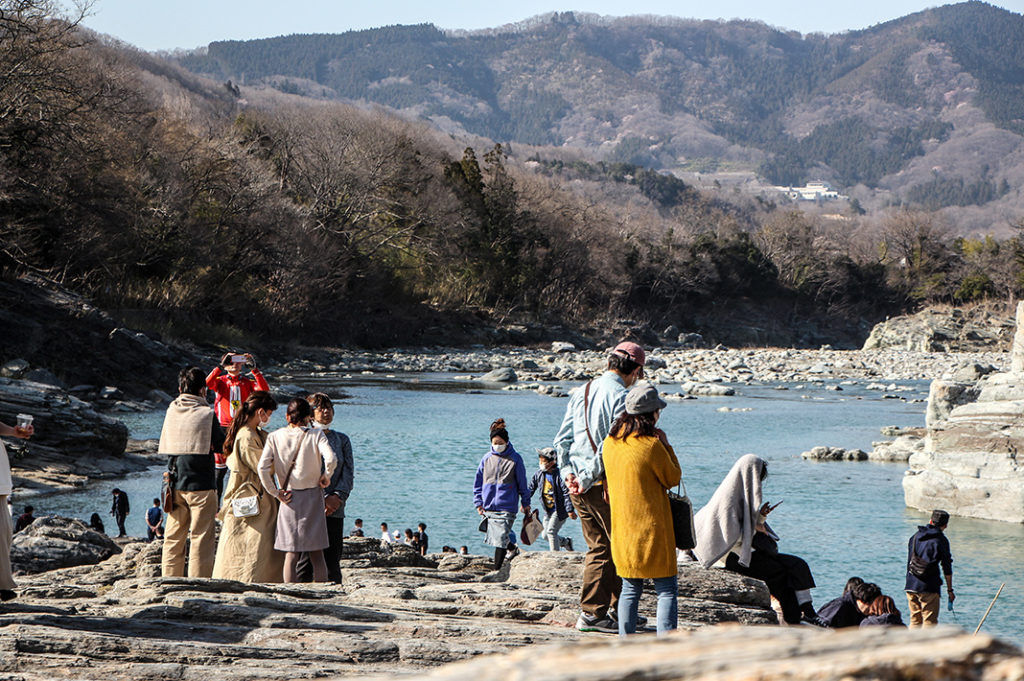 Explore the curious Iwadatami rock formation along the banks of the Arakawa, Nagatoro, Saitama.