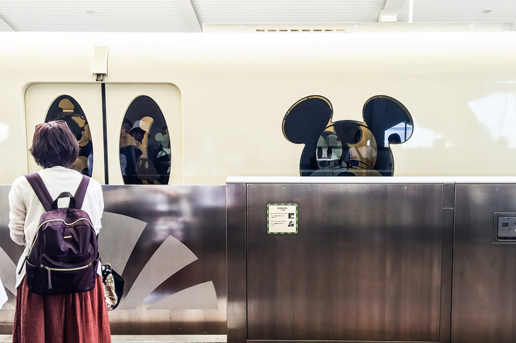 This Mickey themed monorail circles the Tokyo Disney Resort 