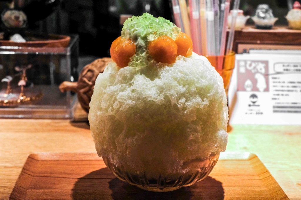 Premium melon kakigori