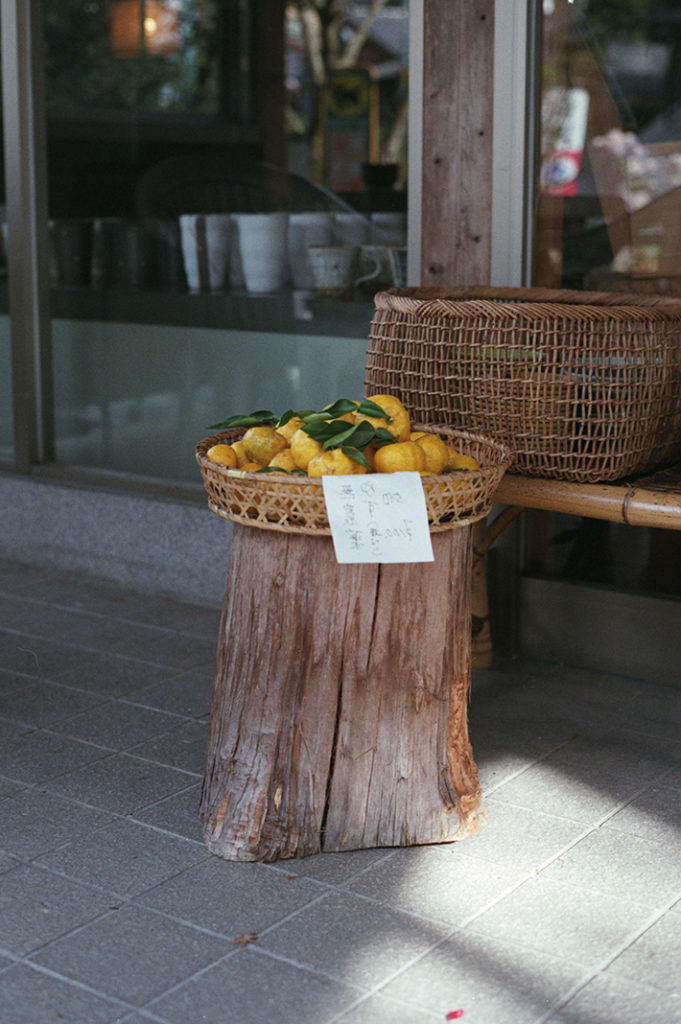 'Mikan', a type of orange, are seasonally available throughout Ohara village. Persimmons [kaki] also become abundant in November.