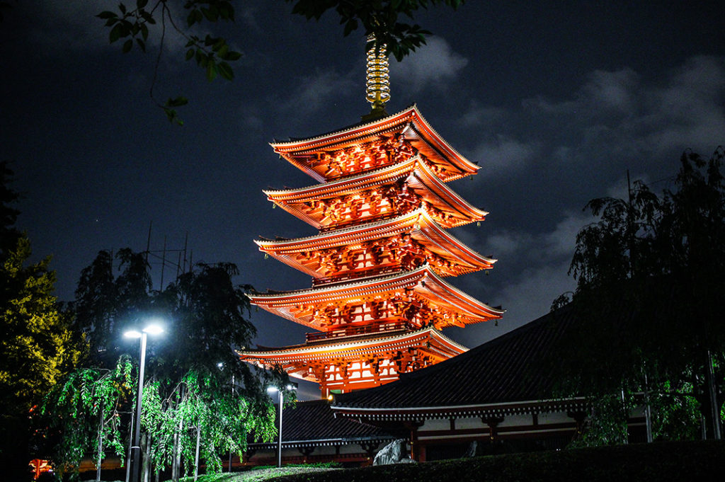 Visiting Sensoji temple at night