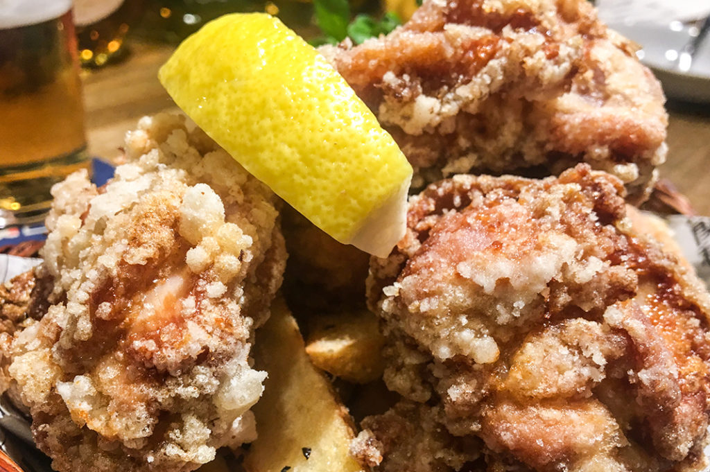 Fried chicken karaage. Also head to Japanese bakeries for some more familiar treats. 